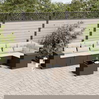 Set canapele de gradina cu perne vidaXL, 7 piese, maro, poliratan 3222602