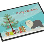Caroline`s Treasures Old English Sheepdog Christmas Tree Door Mat, Indoor Rug or Outdoor Welcome Mat Multicolore 27L x 18W, 