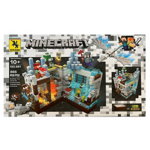 Set de constructie Renzaima - Lumea Minecraft cu 5 figurine si lumina LED - 866 piese