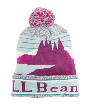 Accesorii Barbati LLBEAN Katahdin Pom Hat Print Faded Jade, L.L.BEAN