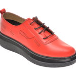Pantofi PASS COLLECTION rosii, 92100, din piele naturala