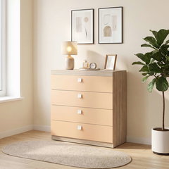 Comoda copii LINEA, 4 sertare, Oak, Caramel, Tamos