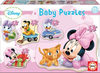 Set de 4 puzzle-uri (3, 4, 5 piese) progresive Disney - Lumea lui Minnie Mouse, edituradiana.ro