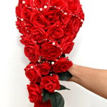 Buchet de flori artificiale hortensii-trandafiri 30 cm