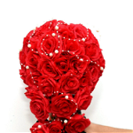 Buchet de flori artificiale hortensii-trandafiri 30 cm