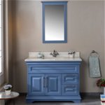 Set mobilier de baie (2 piese) Huron 42 - Blue, Albastru, 105x86x54 cm, Jussara