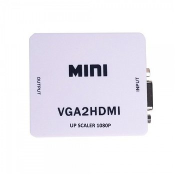 Adaptor mini convertor VGA la HDMI Full HD 1080p video si audio stereo alb