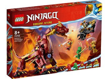 LEGO Ninjago: Dragonul de lava transformator cu val 71793, 8 ani+, 479 piese