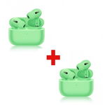 Set 1+1 Casti Bluetooth Wireless PRO VERDE, compatibile universal, Carcasa cu incarcare wireless, TWS Pro, Sunet HiFi, OEM