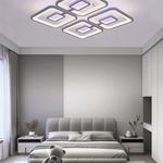 Lustra LED RFAN, Model M025-4, Cu Telecomanda, 3 Tipuri De Lumina Plus Lumina RGB, Intensitate Reglabila, 200W, Gri