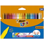 Creioane color, cerate, 24culori, Bic Plastidecor, Bic
