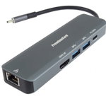 Docking station USB type C la HDMI 4K30Hz + 2 x USB-A + Gigabit LAN + PD 100W, ku31dock19, OEM