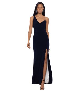 Imbracaminte Femei XSCAPE Long Ity w Lining Front Slit NavyIvory, XSCAPE