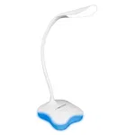 Lampa LED, Esperanza Mimosa ELD105W, cu baza iluminata, brat flexibil 21 cm, alimentare duala, cablu 110 cm, 4 x AAA, alba