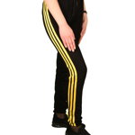 Pantaloni negri cu dungi galbene pentru dama - cod 41193, 