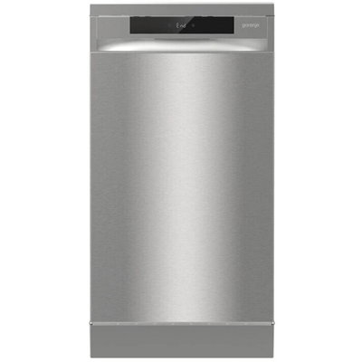 Masina de spalat vase Gorenje GS541D10X, Slim, 11 seturi, 6 program, Clasa D, TotalDry, PowerDrive, HotWater, SelfCleaning, AquaStop, Deschidere automata usa, 45 cm, Argintiu