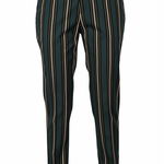 Pantaloni conici cu dungi verde inchis & negru si curea - Scotch & Soda, Scotch & Soda