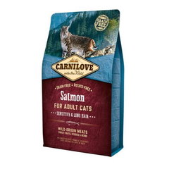 Hrana uscata pentru pisici Carnilove, Sensitive & Long Hair, Somon, 2 Kg