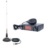 Kit Statie radio CB PNI ESCORT HP 9001 PRO ASQ reglabil AM-FM 12V 4W + Antena CB PNI ML100 26-30MHz 250W 100cm magnet 125mm inclus