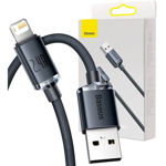 Cablu Date Crystal Shine  USB   Lightning 2.4A 2m Negru, Baseus