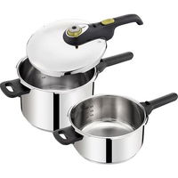Set 4 piese - oale sub presiune Tefal Secure 5 Neo P2544341, 4L + 6L, inox