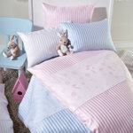 Lenjerie pat din damasc copii Stella AteliersOskar & Freunde, albastru, 100 x 135, 40 x 60 cm
