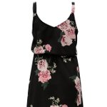 Rochie neagra cu model floral si bretele ONLY Bloom, ONLY