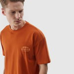 Tricou oversize cu imprimeu pentru bărbați - maro, 4F Sportswear