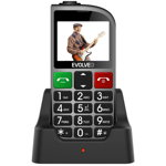 Telefon mobil EVOLVEO EasyPhone EP800 pentru seniori - Taste Mari, Ecran Color, Camera Foto, 3 Butoane Dedicate, Buton Functie SOS, Radio FM, Bluetooth, Card microSDHC, Lanterna, Stand incarcare, Argintiu, Evolveo