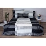 Lenjerie de pat din bumbac pentru o persoană Cotton House Harmony, 140 x 200 cm, alb negru