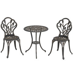 Outsunny Set de Gradina 3 Piese din Aluminiu cu 2 Scaune | Aosom Romania, Outsunny