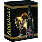 Pachet Vin spumant alb demisec Angelli Cuvee Imperial, 0.75L + 2 pahare