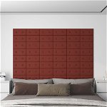 vidaXL Panouri de perete 12 buc. roșu vin 30x15 cm, piele eco, 0,54 m², vidaXL