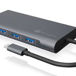 Hub USB Raidsonic IB-DK4040-CPD, 10 in 1, USB Type-C, HDMI/VGA (Gri), RaidSonic