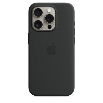 Husa de protectie Apple Silicone Case cu MagSafe pentru iPhone 15 Pro Black, Apple