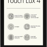 E-Book Reader PocketBook Basic Lux 4 Ink, Ecran 6", Prcesor Dual Core 2x 1GHz, 512MB RAM, 8GB Flash Negru