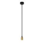 Pendul minimalist cu 1 lumina, Sotto Luce Bi, alama, 1,5 m cablu textil negru, 1 x soclu E27