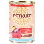 PETKULT Grain Free Junior, Vită, conservă hrană umedă fără cereale câini junior, 800g, Petkult