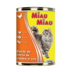 Mancare umeda pisici, Miau Miau, Pui, 415 g