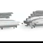 Cadru de pat cu lumina LED vidaXL, 180x200 cm, textil, Gri