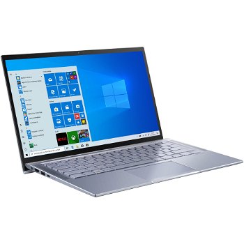 Laptop ultraportabil ASUS ZenBook 14 UM431DA cu procesor AMD Ryzen 5 3500U pana la 3.70 GHz, 14", Full HD, 8GB, 512GB SSD, AMD Radeon™ Vega 8 Graphics, Endless OS, Utopia Blue Metal