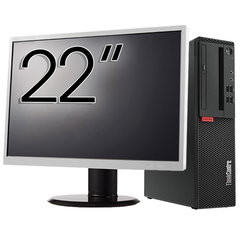 Pachet Second Hand Calculator Lenovo M710 SFF, Intel Core i3-6100 3.70GHz, 8GB DDR4, 256GB SSD + Monitor 22 Inch, LENOVO