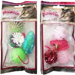 PAWISE Jucărie pentru pisici Set 4 jucării asortate, diverse modele şi culori, Pawise