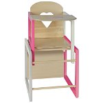 Scaun de masa transformabil pentru papusi Eichhorn Doll's Highchair with table, Eichhorn