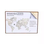 Harta lumii puzzle 3D de perete (L), Wooden City