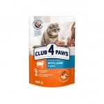Hrana umeda Club 4 Paws Premium pentru pisici adulte - cu miel in sos, 24x100g