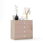 Comoda LINEA 4 sertare, Oak, Cappuccino Gloss, Tamos