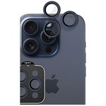 Set 3 protectii sticla camera foto HOFI CamRing compatibil cu iPhone 15 Pro / 15 Pro Max Navy Blue