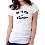 Tricou dama alb - Cocaine & Caviar, THEICONIC