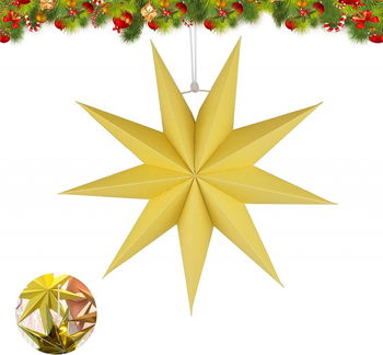 Stea pentru Craciun Sunshine, hartie, galben, 30 X 30 cm
